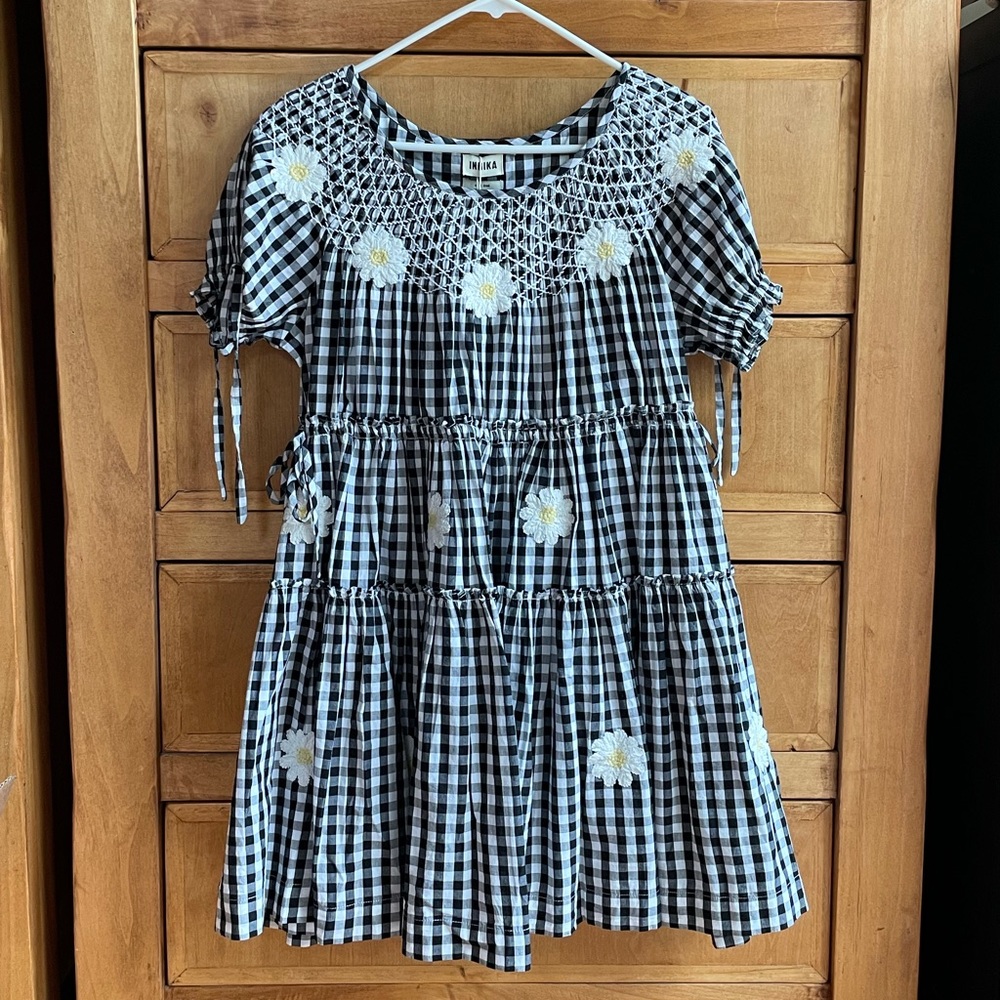 Innika Choo Bre Danbutta Noir Cotton Gingham